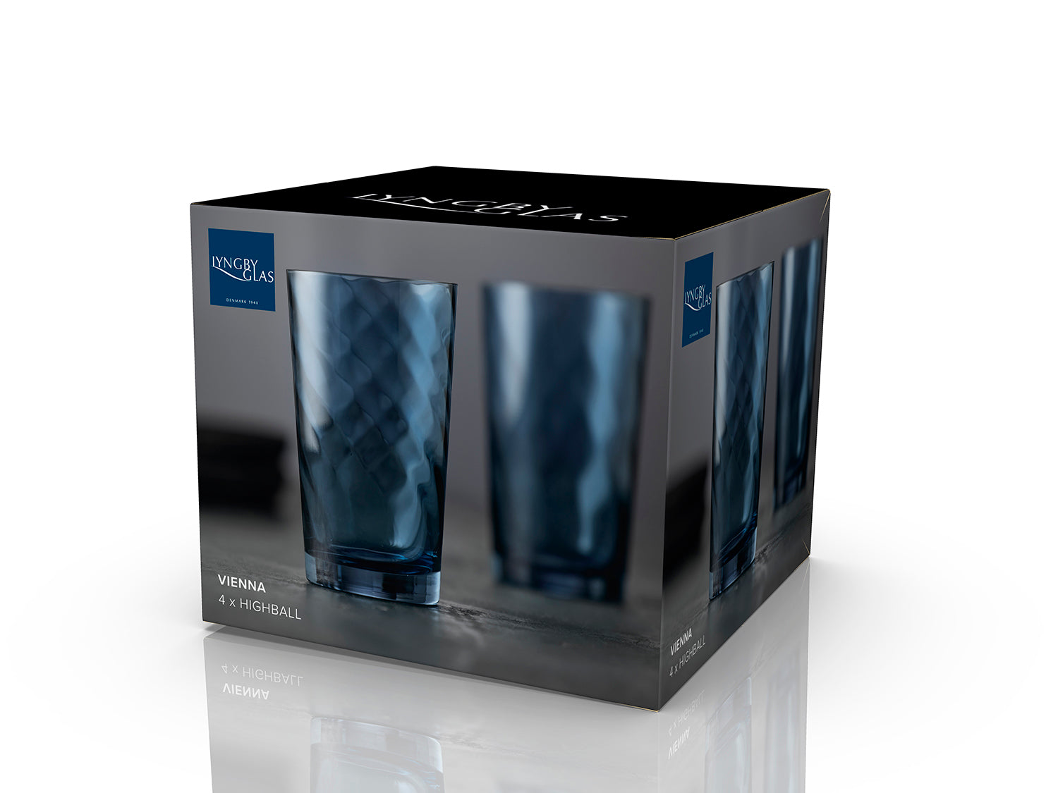 Set de 4 verres highball VIENNA Bleu Lyngby Glas - Mathon - 4