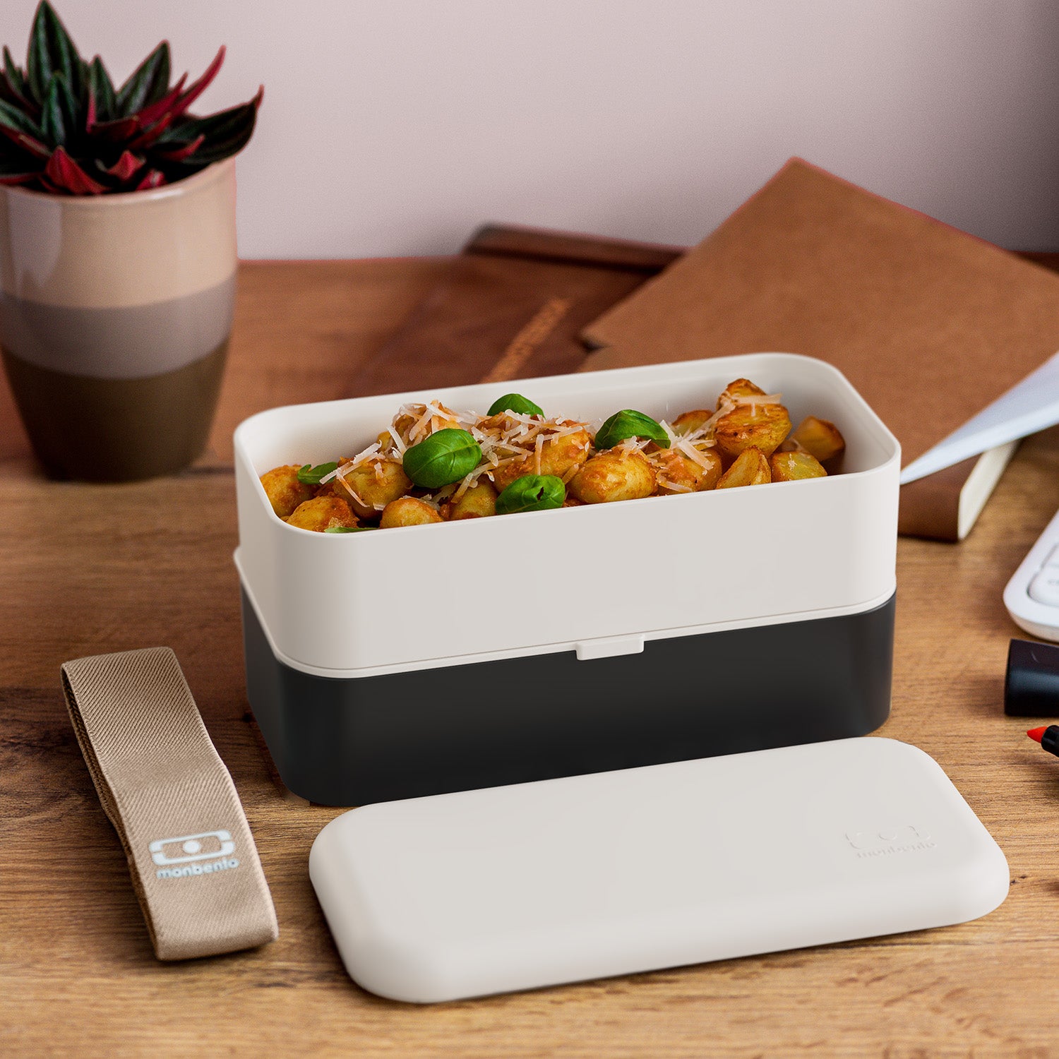 Lunch box 2 compartiments Original 1L Made in France Beige/Noir Monbento - Mathon - 5