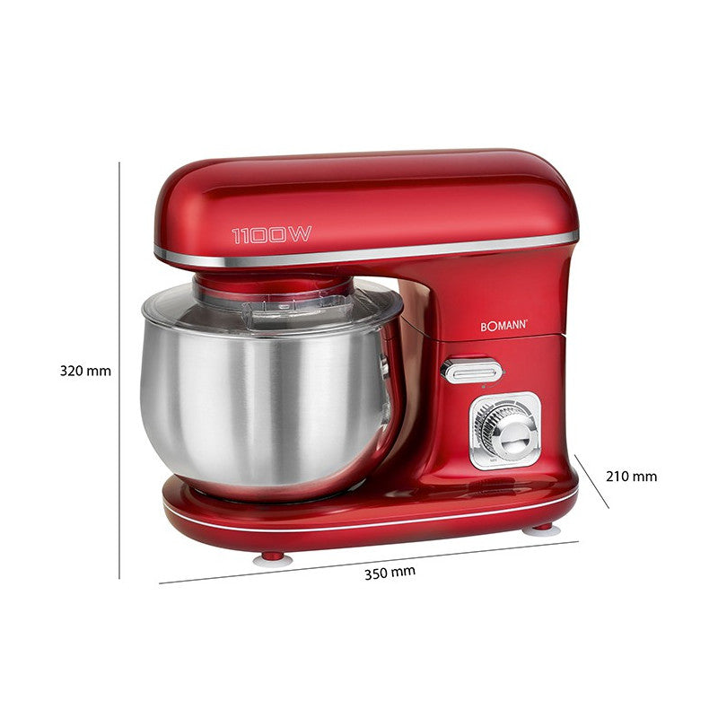 Robot pétrin multifonction 5L 1100W Bomann KM 6010 CB Rouge Bomann - Mathon - 6