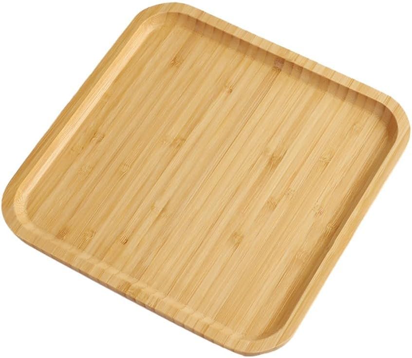 Plateau de service carré en bambou robuste et léger 25 x 25 x 1.5 cm Vendos85 - Mathon