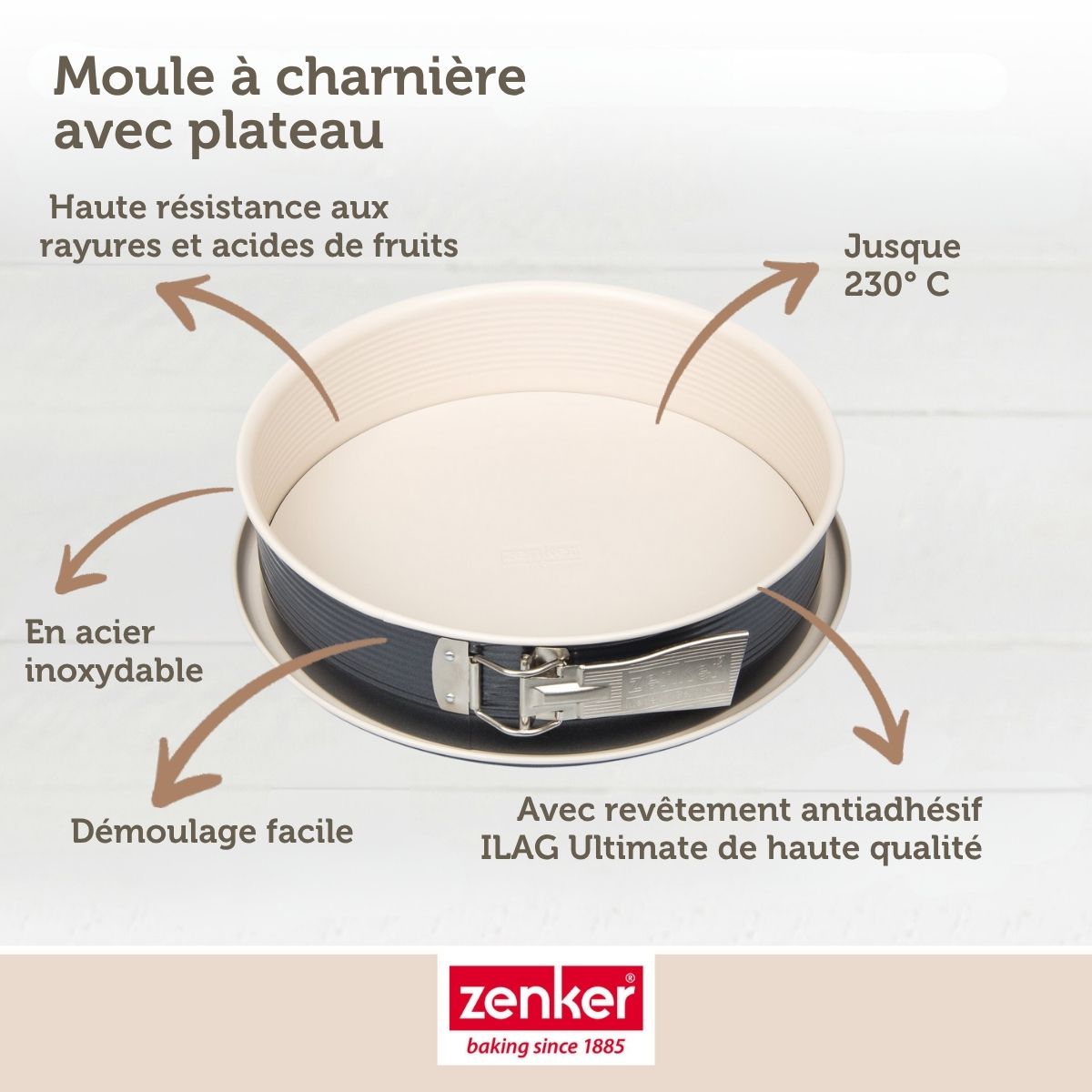 Moule à manqué à charnière Zenker Crème noir 27 cm Zenker - Mathon - 4