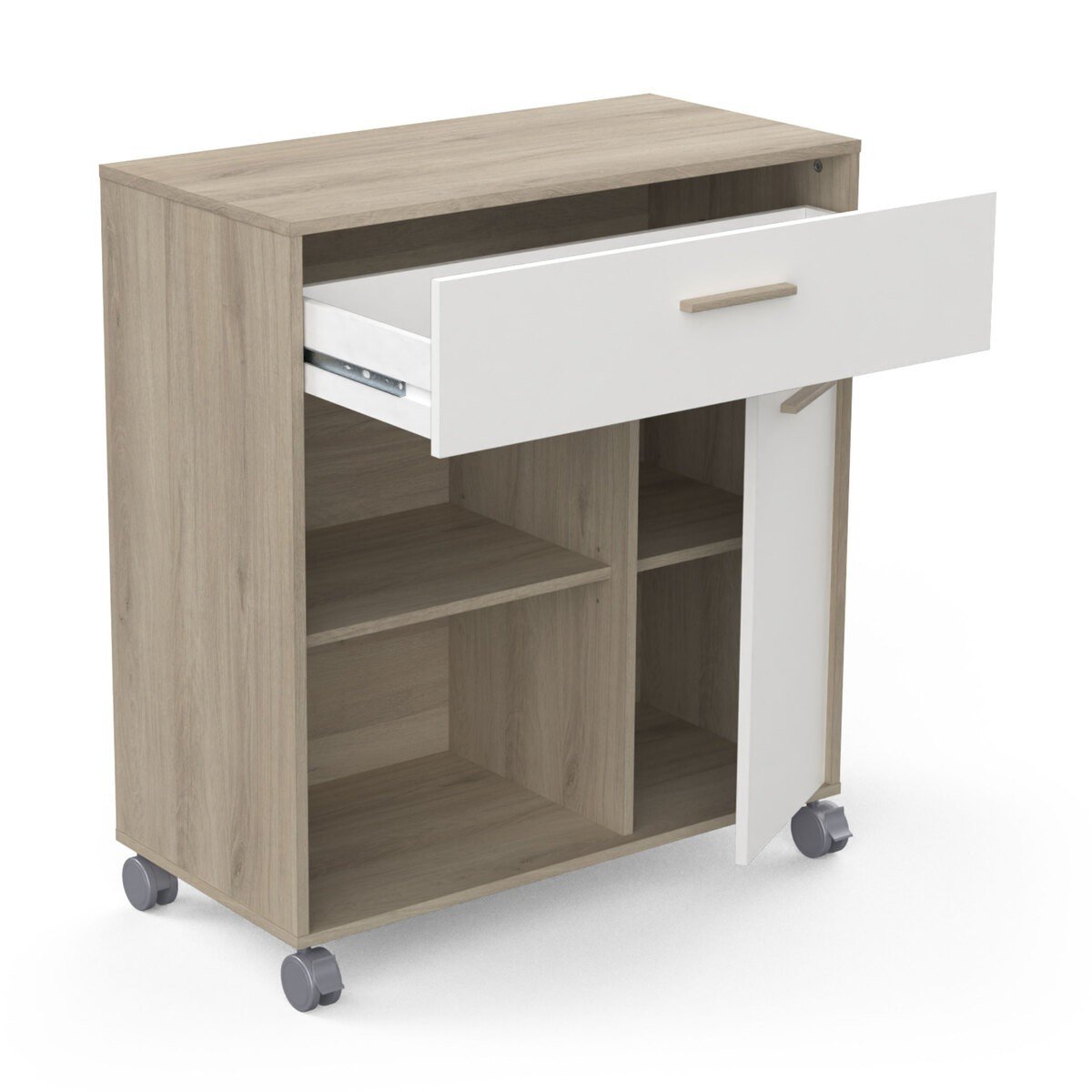 Desserte micro-ondes 1 tiroir, 1 porte et 2 niches H90,3 cm - MINT Calicosy - Mathon - 5