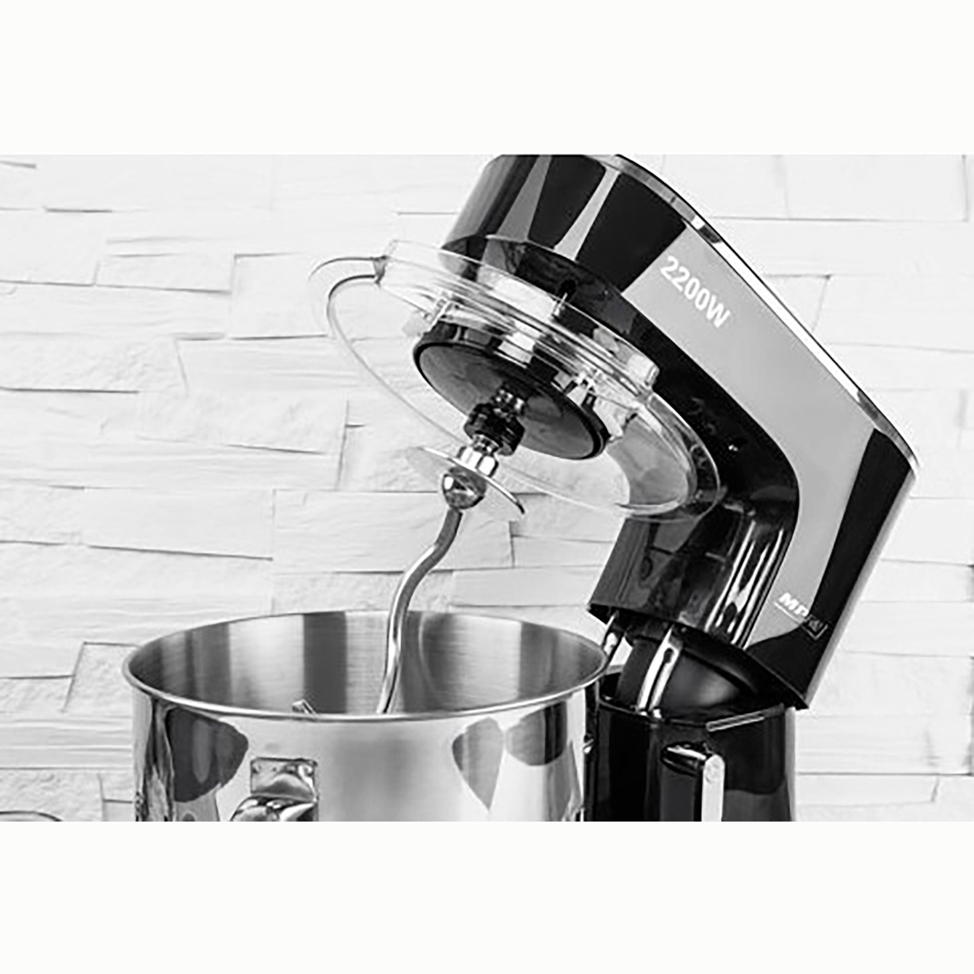 Robot Pâtissier Boulangerie Cuisine Ménager Multifonction Bol 6,5 L, 6 Vitesses 2200 Noir / Inox MRK-19B - Mathon - 7