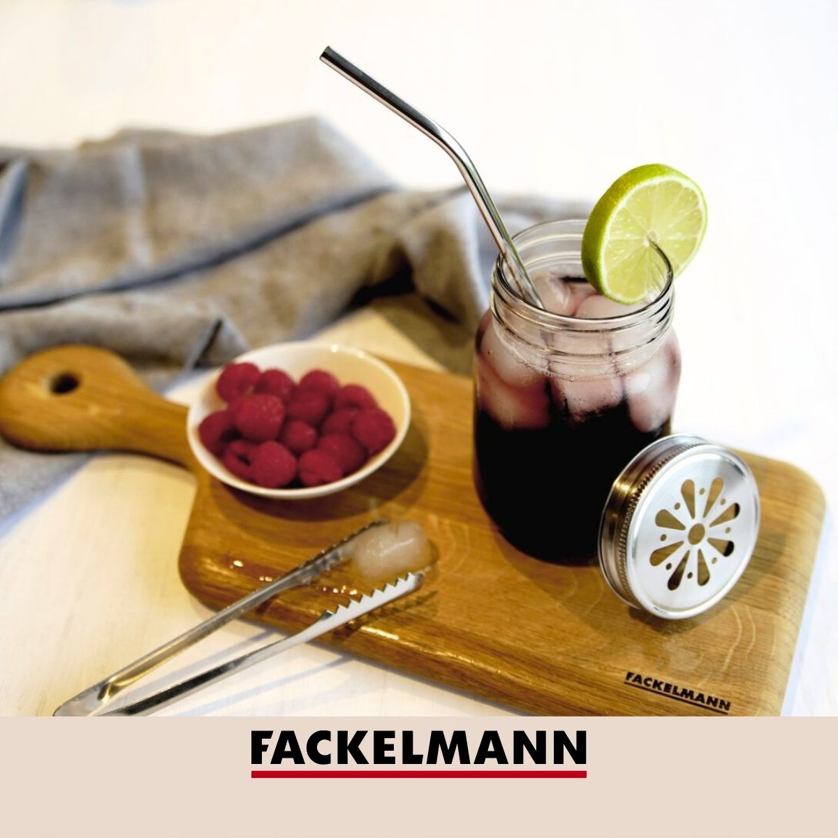 Lot de 8 pailles incurvées en inox avec goupillons 24 cm  Bar Concept Fackelmann - Mathon - 5