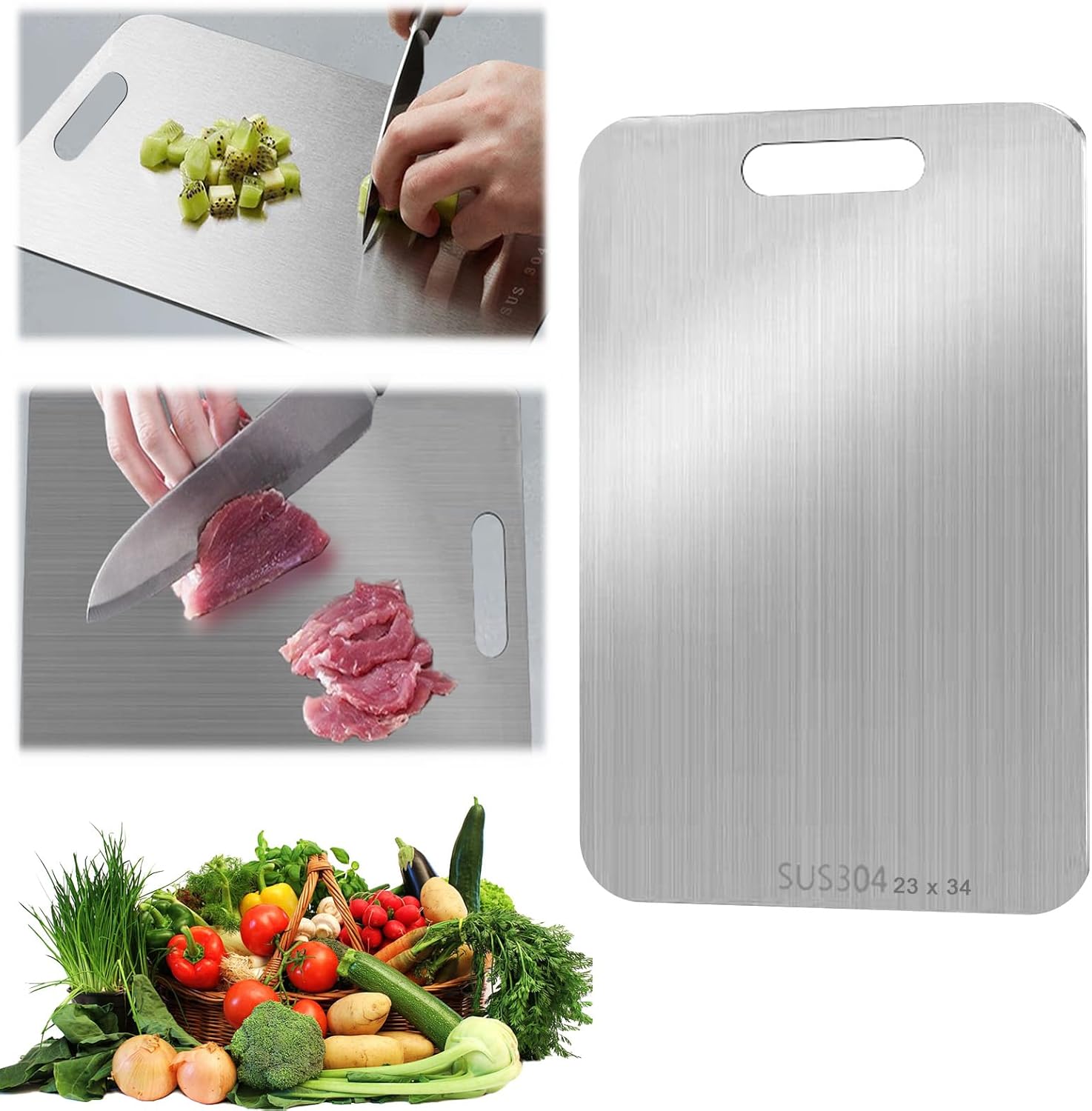 Planche à Découper en Acier Inoxydable Double Face Vendos85 - Mathon