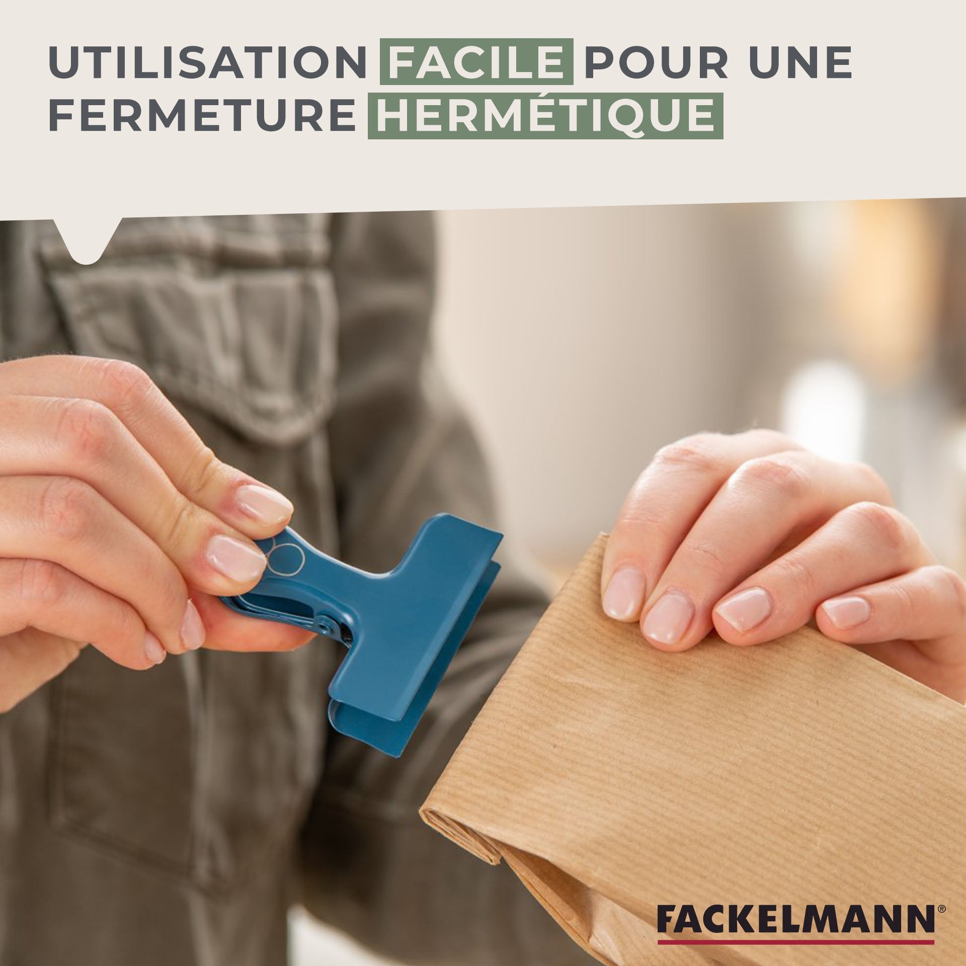 Lot de 4 pinces inox pour fermer les sachets  Balance Fackelmann - Mathon - 5