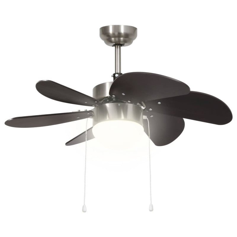 Ventilateur De Plafond Avec Lampe 76 Cm Marron Foncé VIDAXL - Mathon - 4
