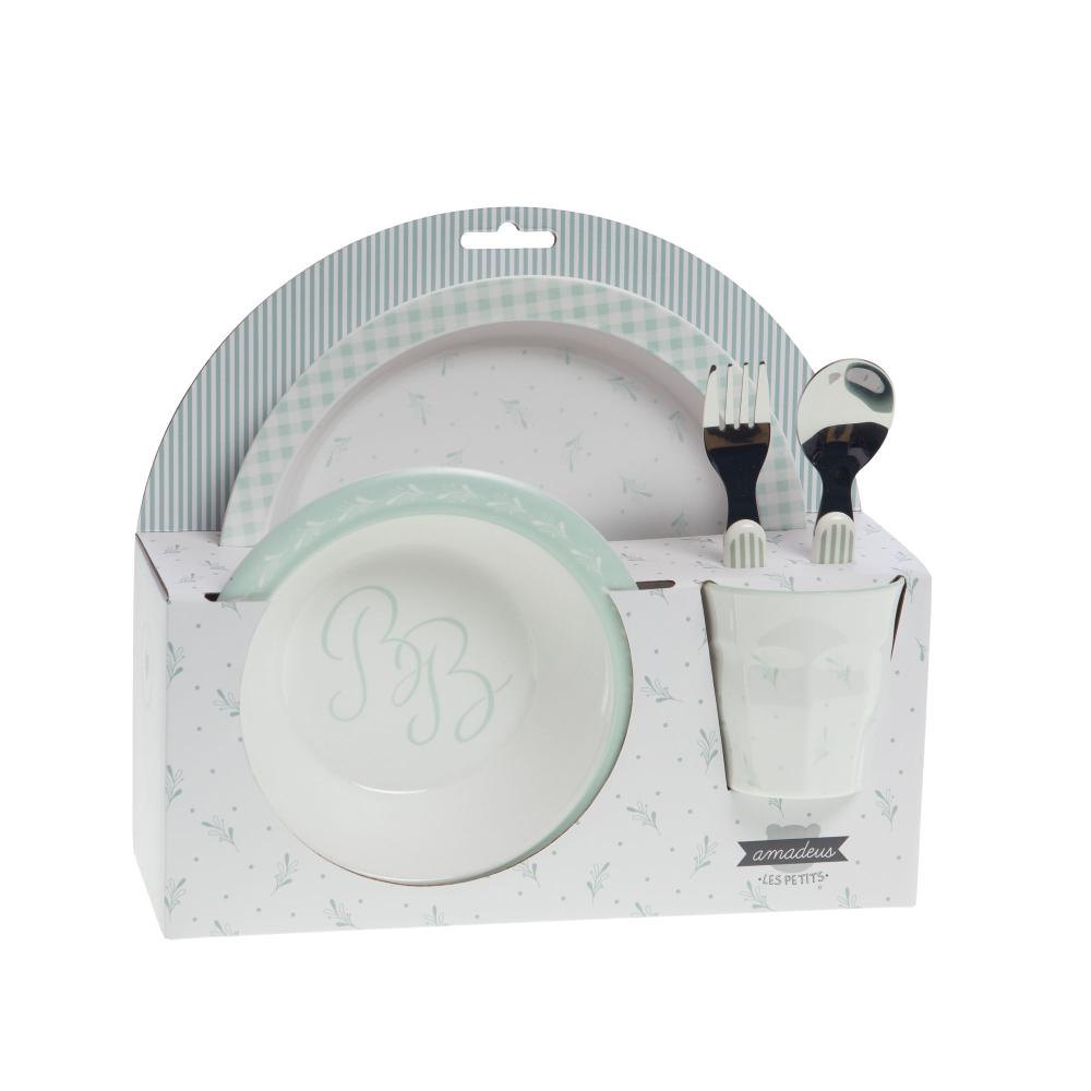 Coffret déjeuner 5 pièces vert amande Amadeus - Mathon - 2