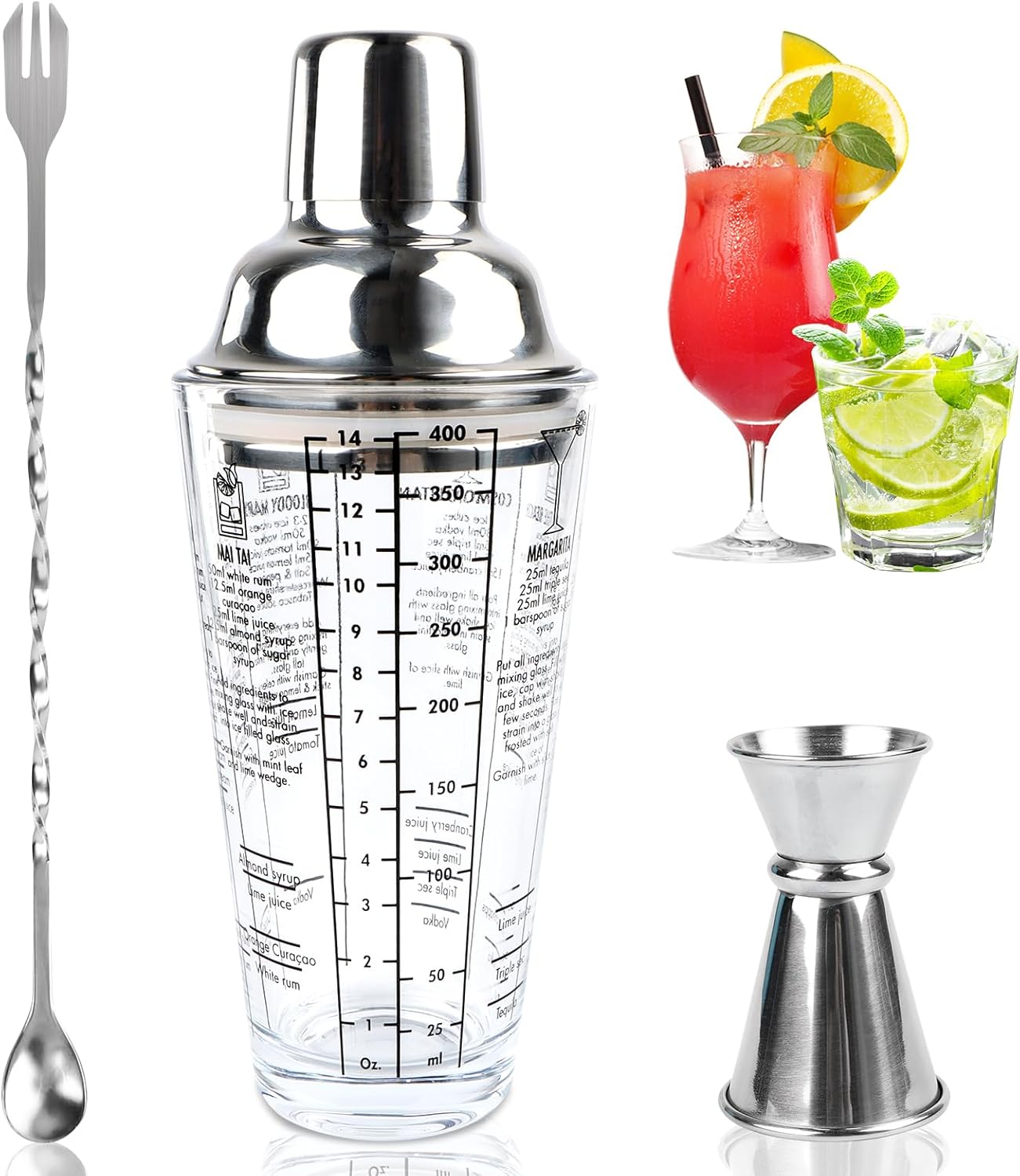 Ensemble Shaker à Cocktail avec Verre Doseur Vendos85 - Mathon