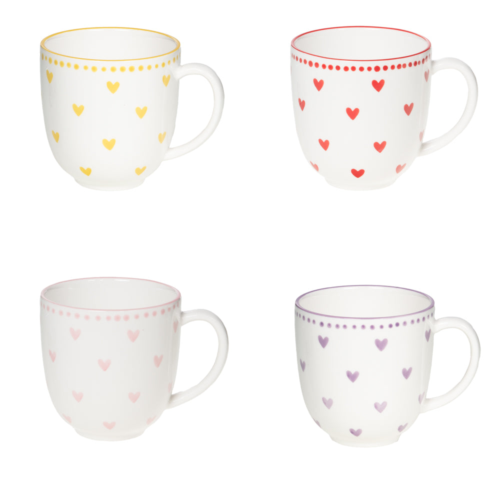 Coffret de 4 mugs Love 9,6 cm Table passion - Mathon - 1