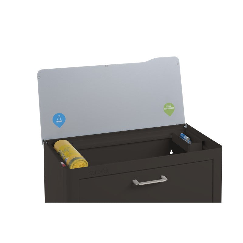 Poubelle cuisine de tri sélectif CUBEK, 4 compartiments de 20 litres, Noir Don Hierro - Mathon - 4