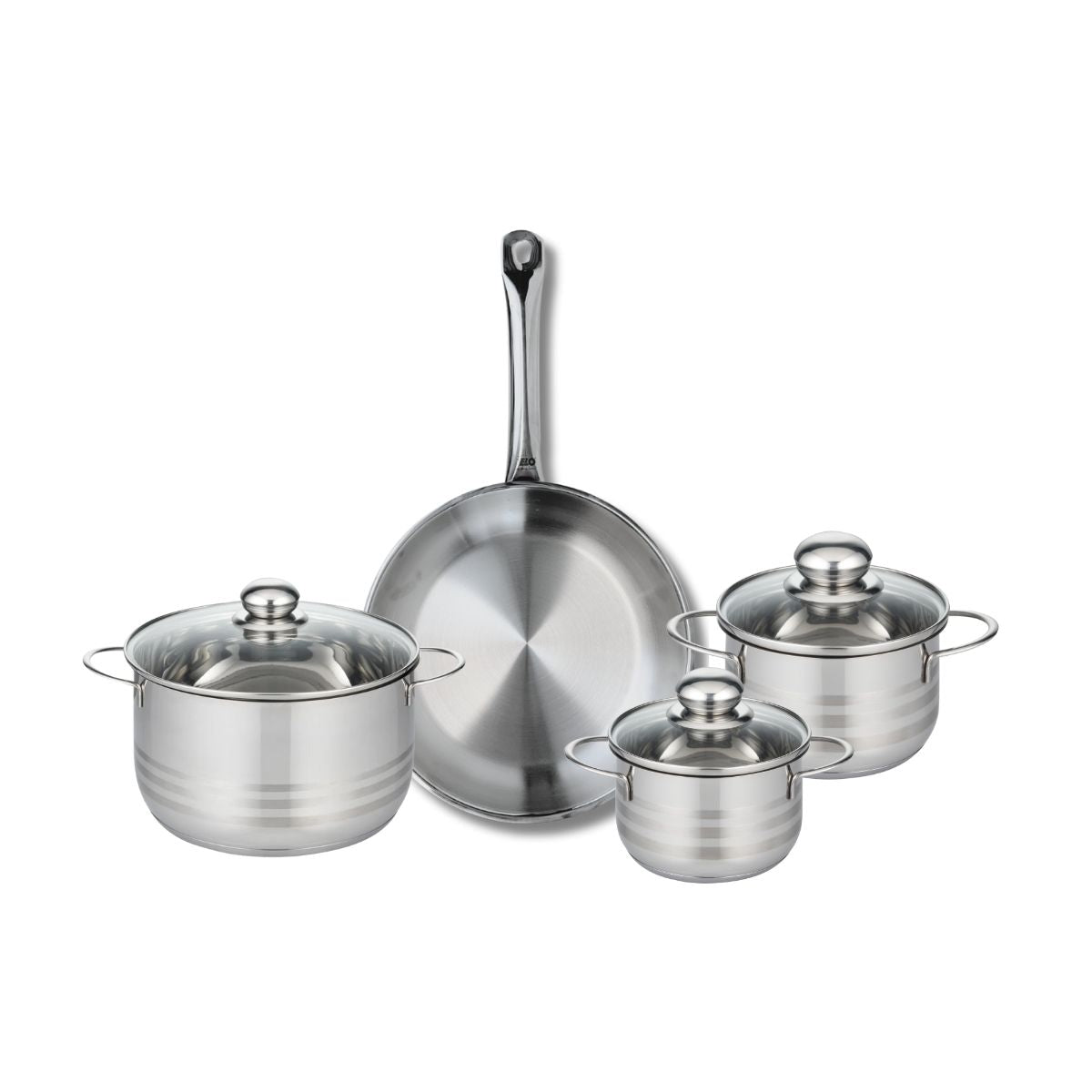 Ensemble de 1 Poêle de cuisson 28 cm et 3 faitouts 14, 16 et 20 cm  Profi Brillant Elo - Mathon - 1