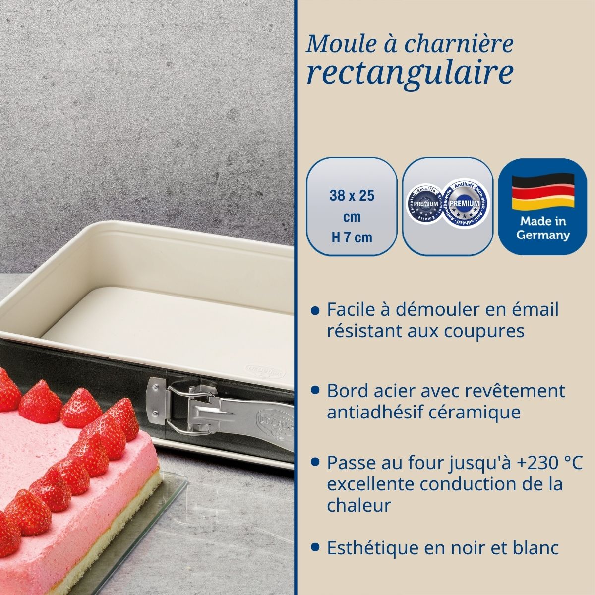 Ensemble de 2 Moules à charnière rectangulaire 38 x 25 cm Dr Oetker Back-Trend Dr. Oetker - Mathon - 2