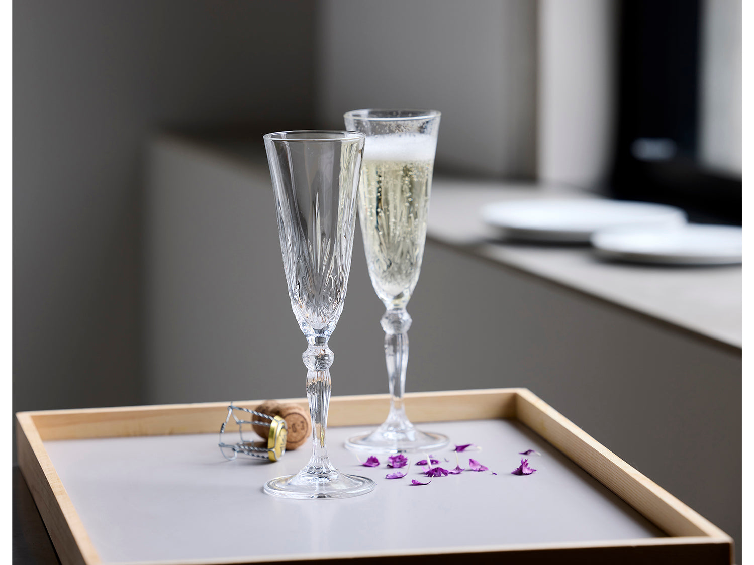 Set de 4 coupes à champagne MELODIA 16cl en cristal sans plomb Transparent Lyngby Glas - Mathon - 10