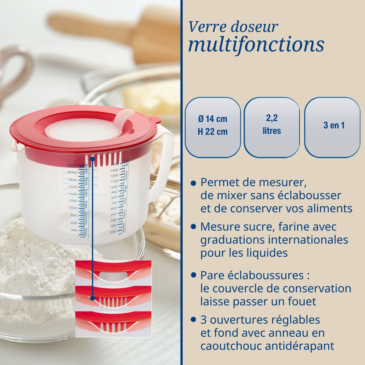 Verre doseur 2,2 litres  Baker Edition Dr. Oetker - Mathon - 2