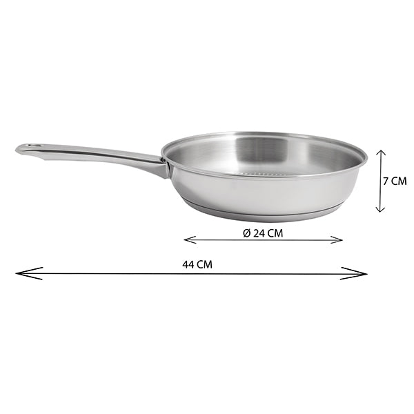 Poêle tout inox avec fond grill 24 cm Artame - Mathon - 6