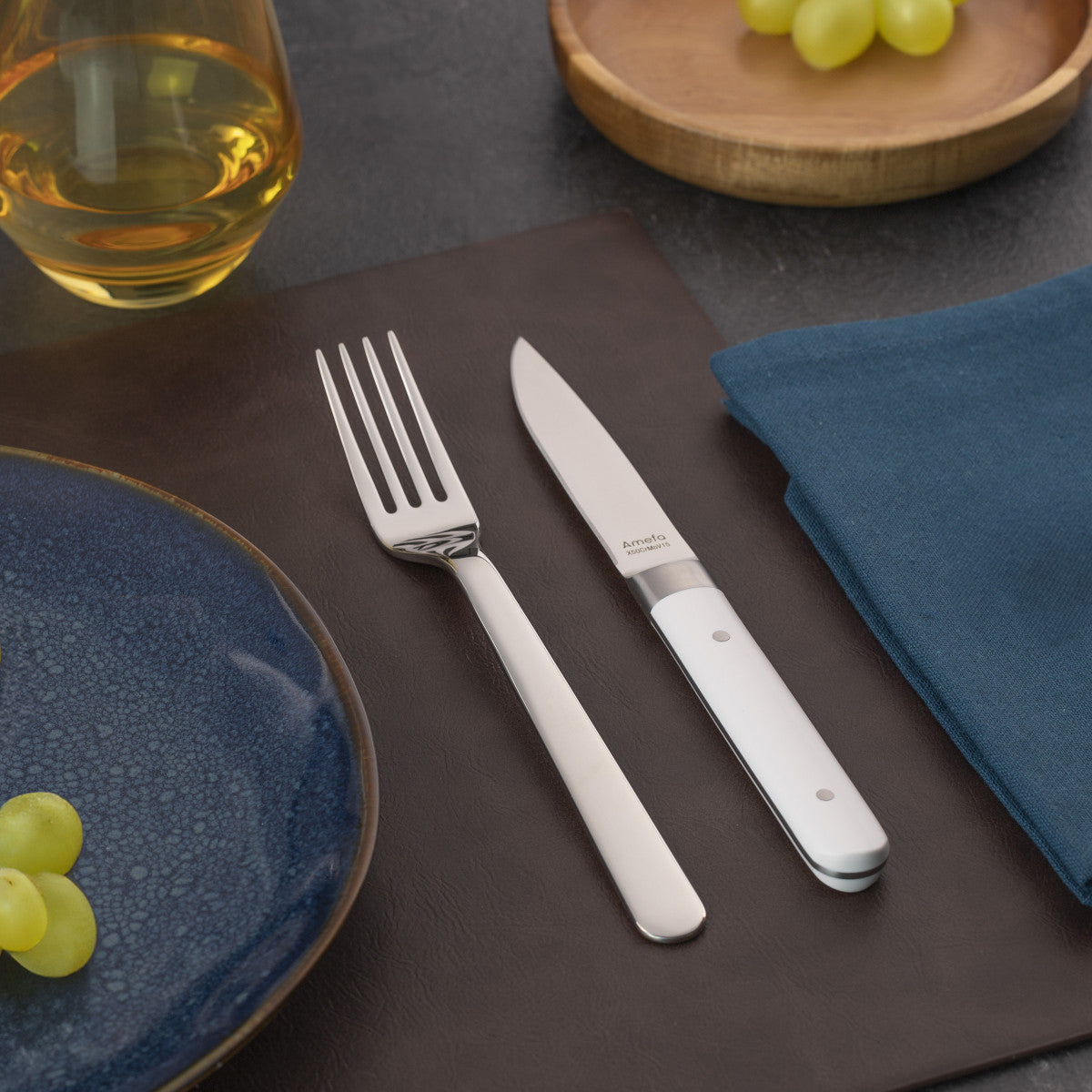 Fusion Blanc - Coffret 6 couteaux steak Amefa - Mathon - 5