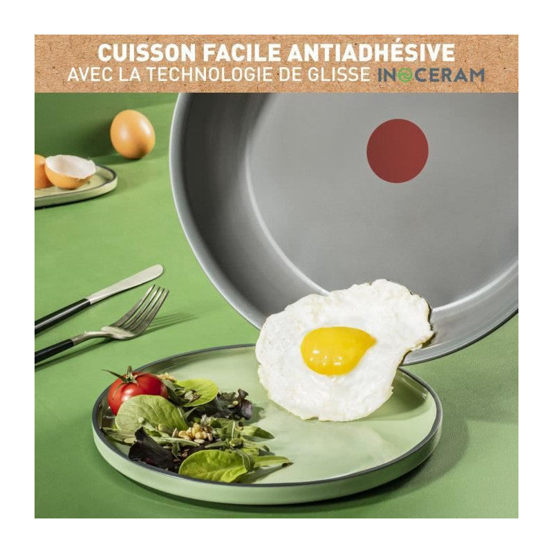 Tefal Ingenio Lot De 3 Pieces, Poele 28 Cm, Casserole 18 Cm, Poignée, Induction, Céramique, Fabriqué En France, Renew L260930 Seb - Mathon - 4