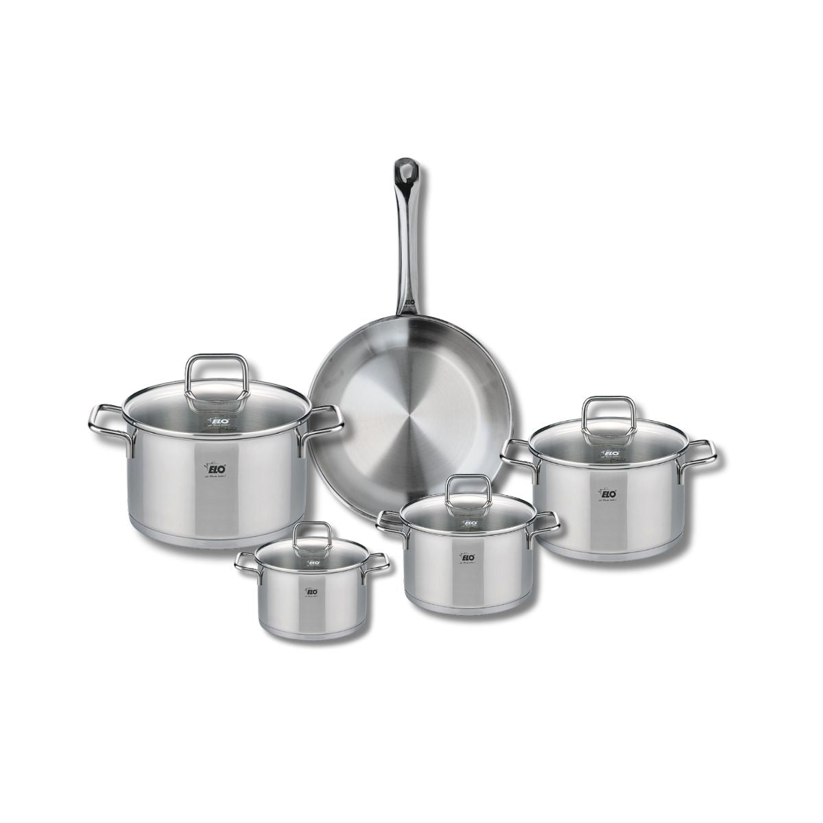Ensemble de 1 Poêle de cuisson 24 cm et 4 faitouts 12, 14, 16 et 20 cm  Profi Citrin Elo - Mathon - 1