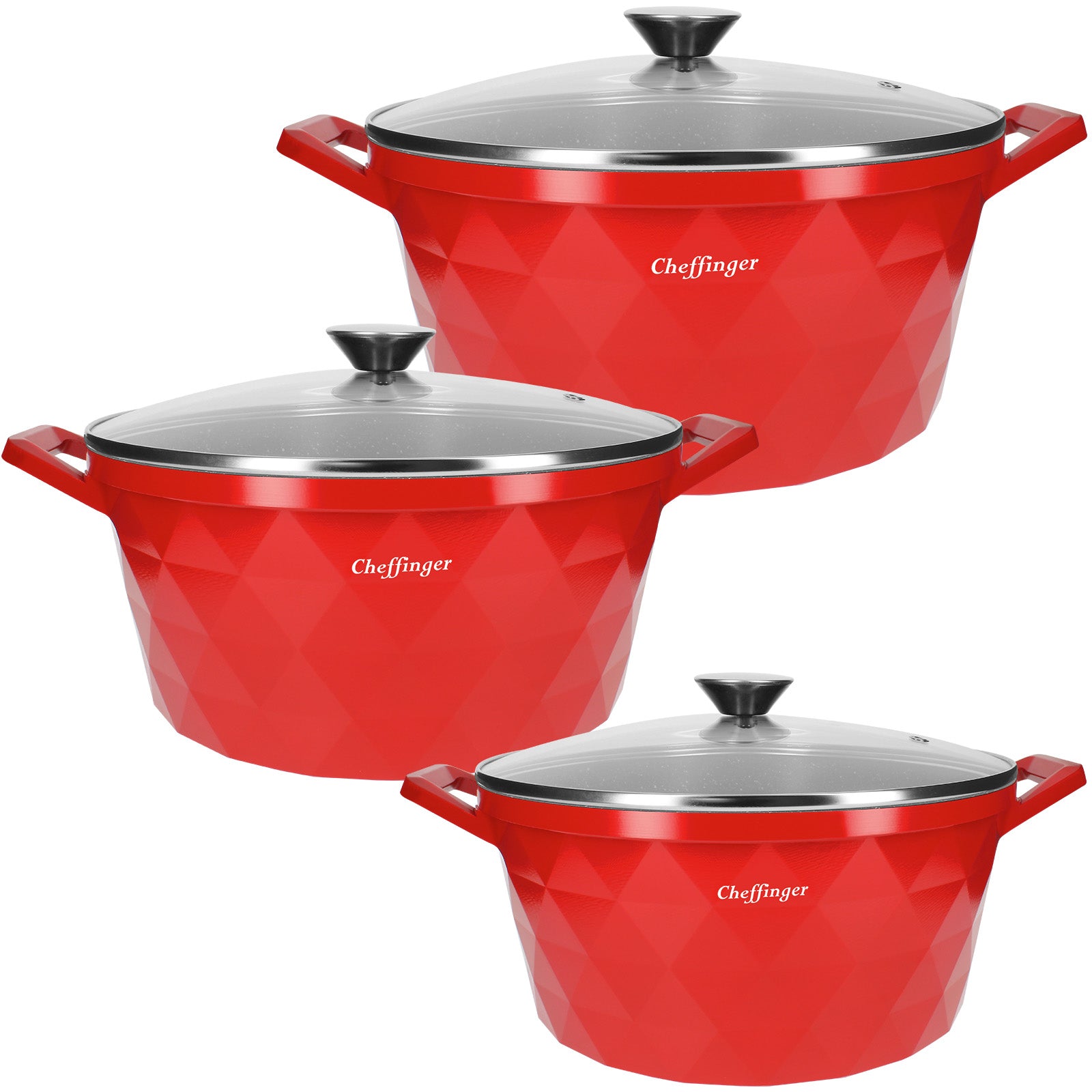 3 Marmites 20 / 24 / 28 cm Cheffinger - Mathon - 1