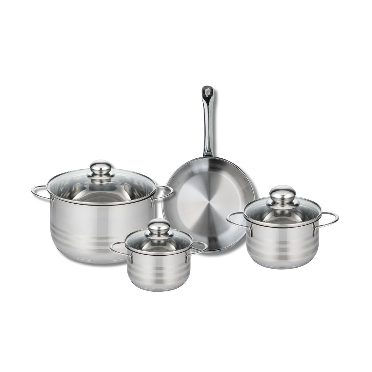 Ensemble de 1 Poêle de cuisson 24 cm et 3 faitouts 14, 16 et 24 cm  Profi Brillant Elo - Mathon - 1