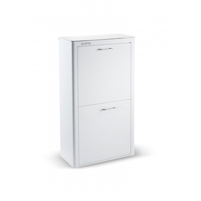 Panier à linge audrey, 100l, 3 compartiments, métal blanc, design moderne Don Hierro - Mathon - 1