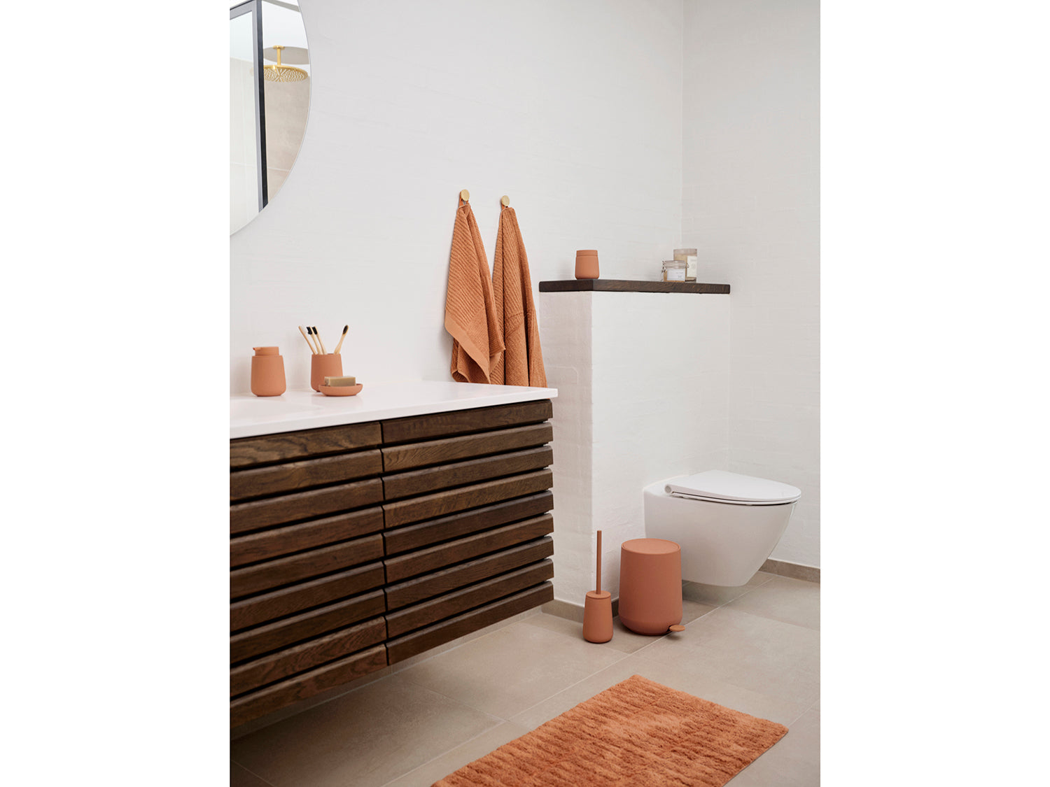 Tapis de bain TILES en coton Mandarine Zone Denmark - Mathon - 5