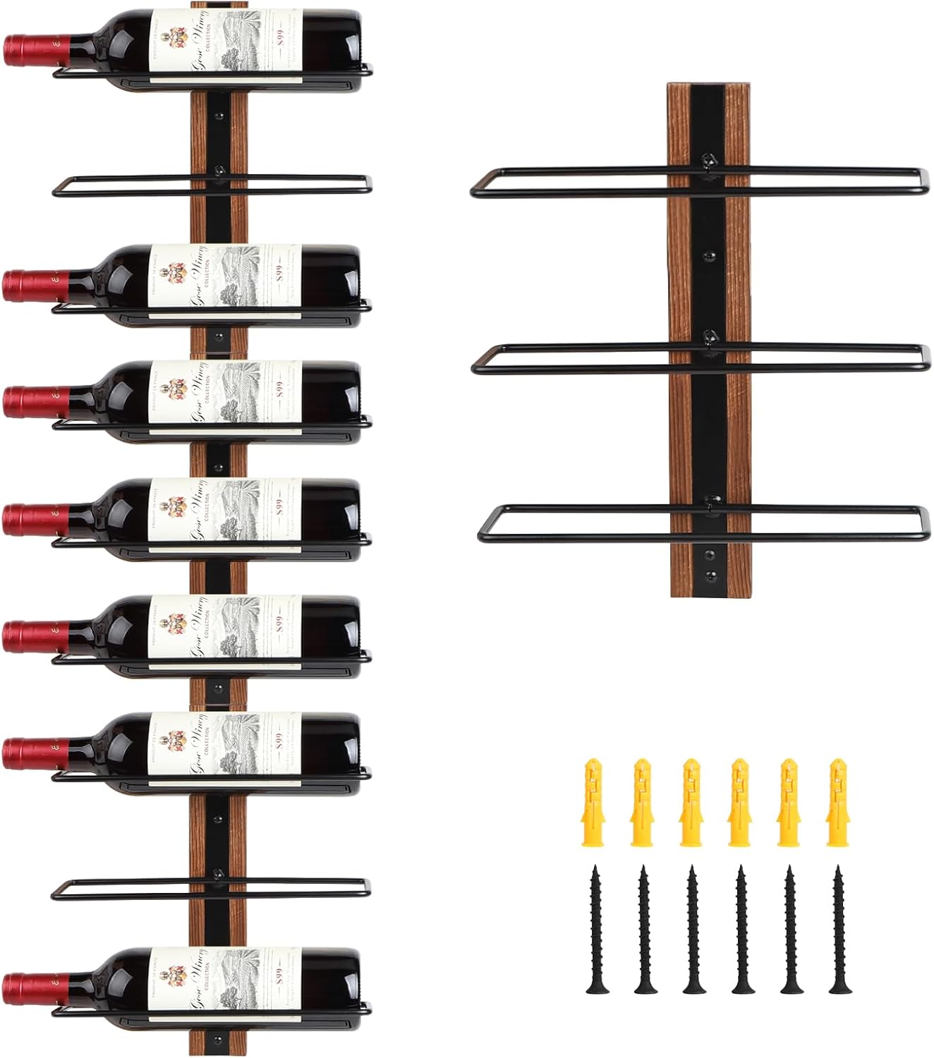 Porte-bouteilles mural bois et métal – 9 bouteilles Vendos85 - Mathon
