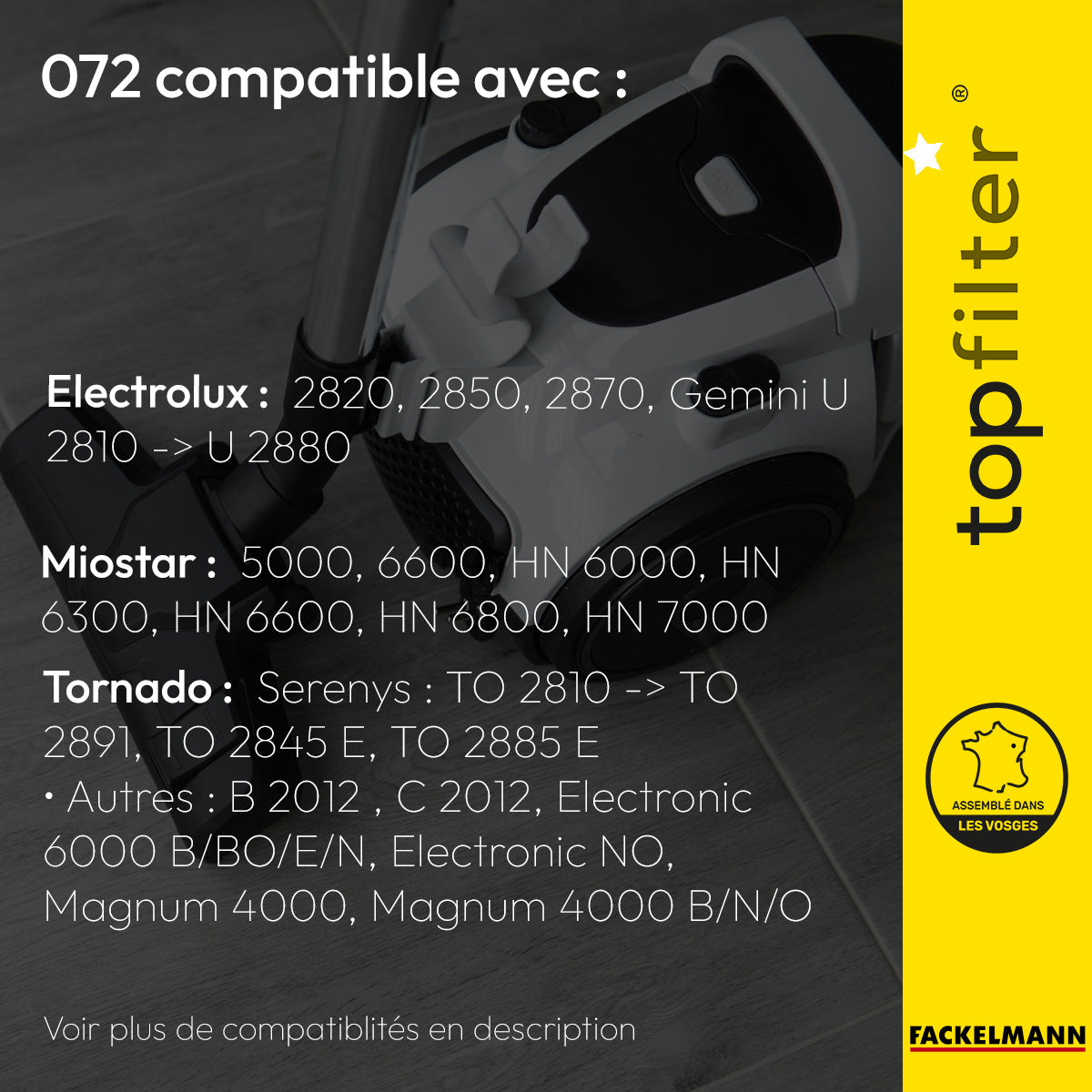 Lot de 4 sacs aspirateur Tornado TopFilter Premium TopFilter - Mathon - 2