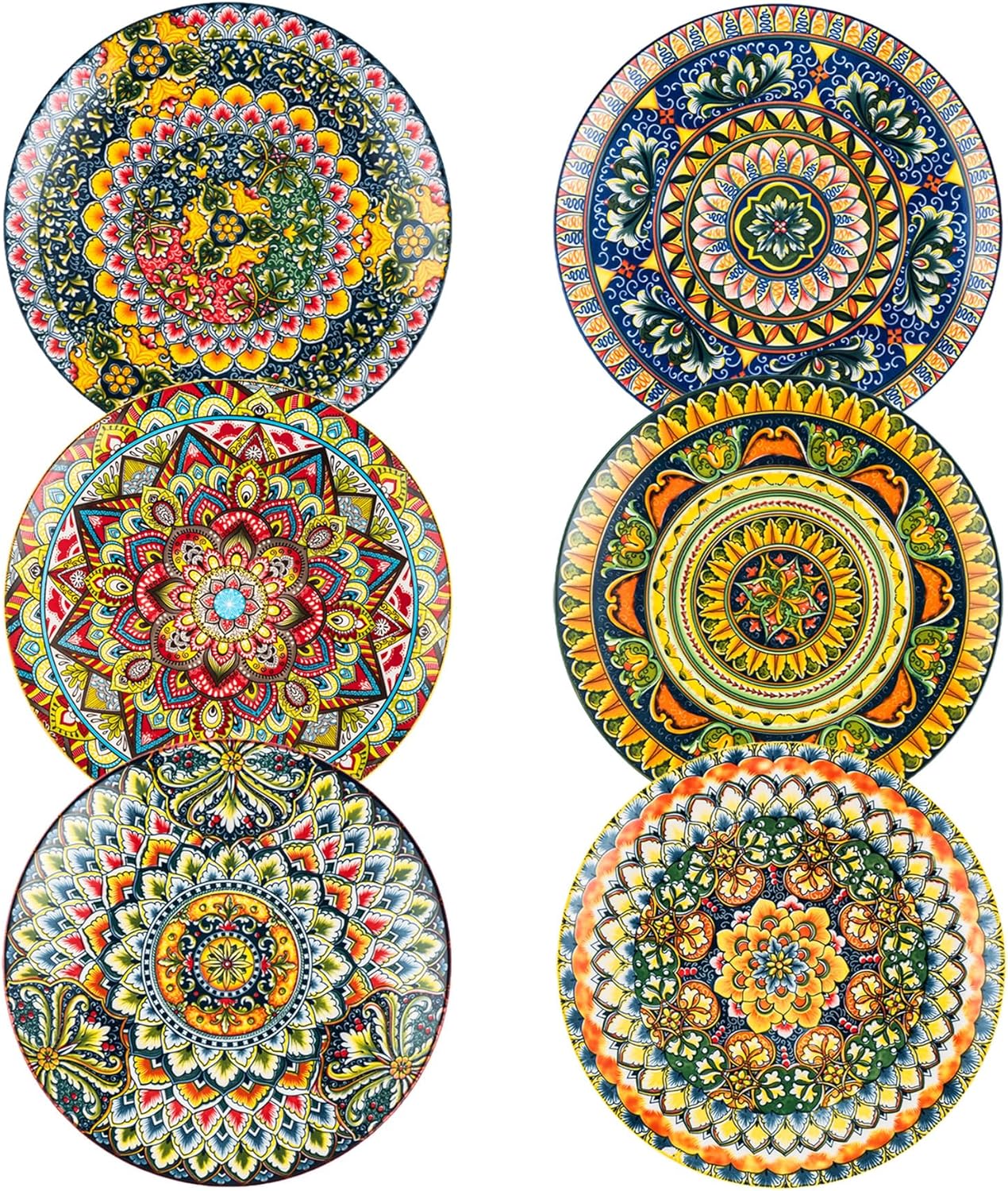 Assiettes bohèmes en céramique Henten Home 8 pouces Vendos85 - Mathon