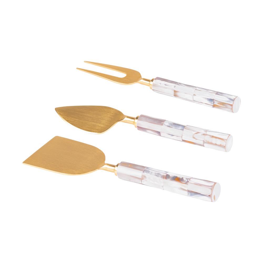 Service à fromage avec 3 couteaux Posidonie Table passion - Mathon - 1