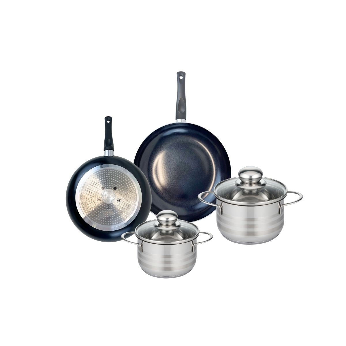 Ensemble de 2 Poêles de cuisson 20 et 24 cm et 2 faitouts 14 et 16 cm  Prima Brillant Elo - Mathon - 1