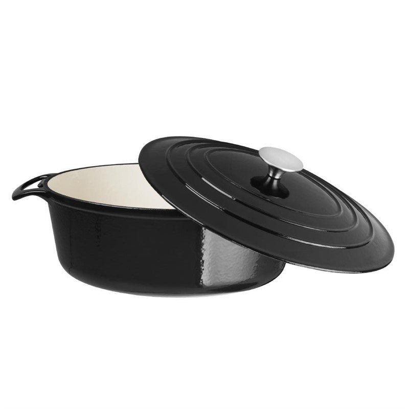 Cocotte ovale en fonte noire  5 L Vogue - Mathon - 4