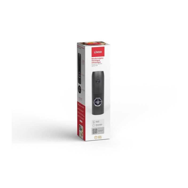 Moulin A épice électrique - Livoo - Gs160 - 25w - 70 Ml - Meule Céramique, Moulure Réglable - Lumiere Led - Rechargeable Livoo - Mathon - 5