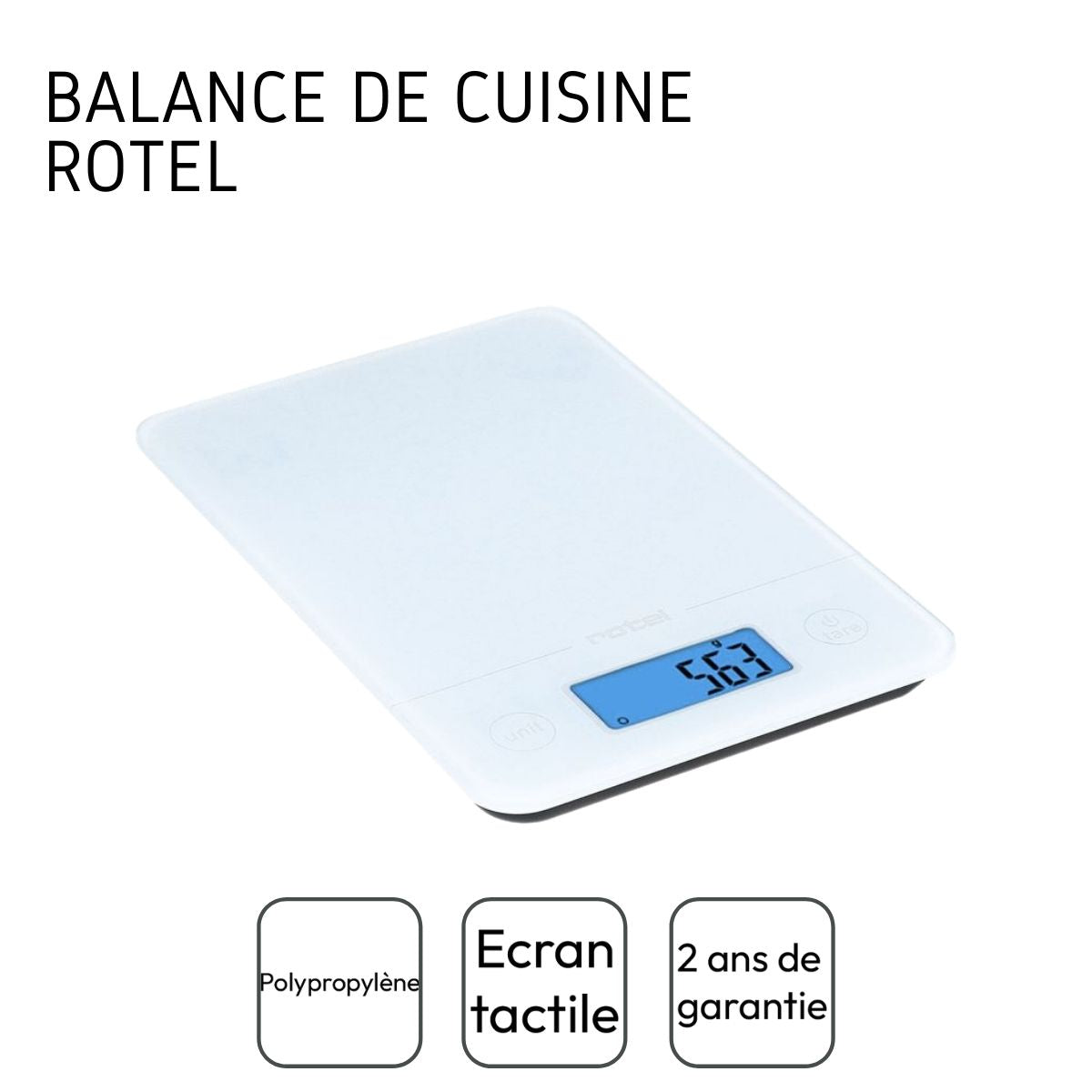 Balance de cuisine Blanche électronique écran tactile Rotel Rotel - Mathon - 4