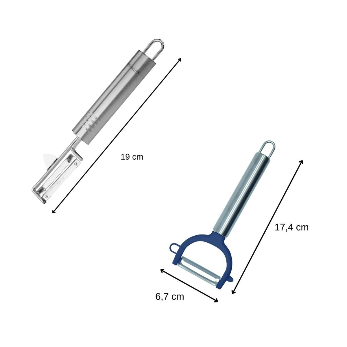 Duo Eplucheur à légumes pendule 19 cm et rasoir à légumes inox et plastique 17 cm Fackelmann - Mathon - 4