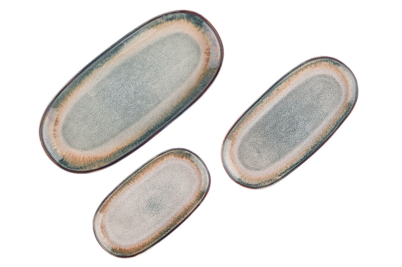 Lot de 3 plateaux & plats à four en grès gris D Björn - Mathon - 1