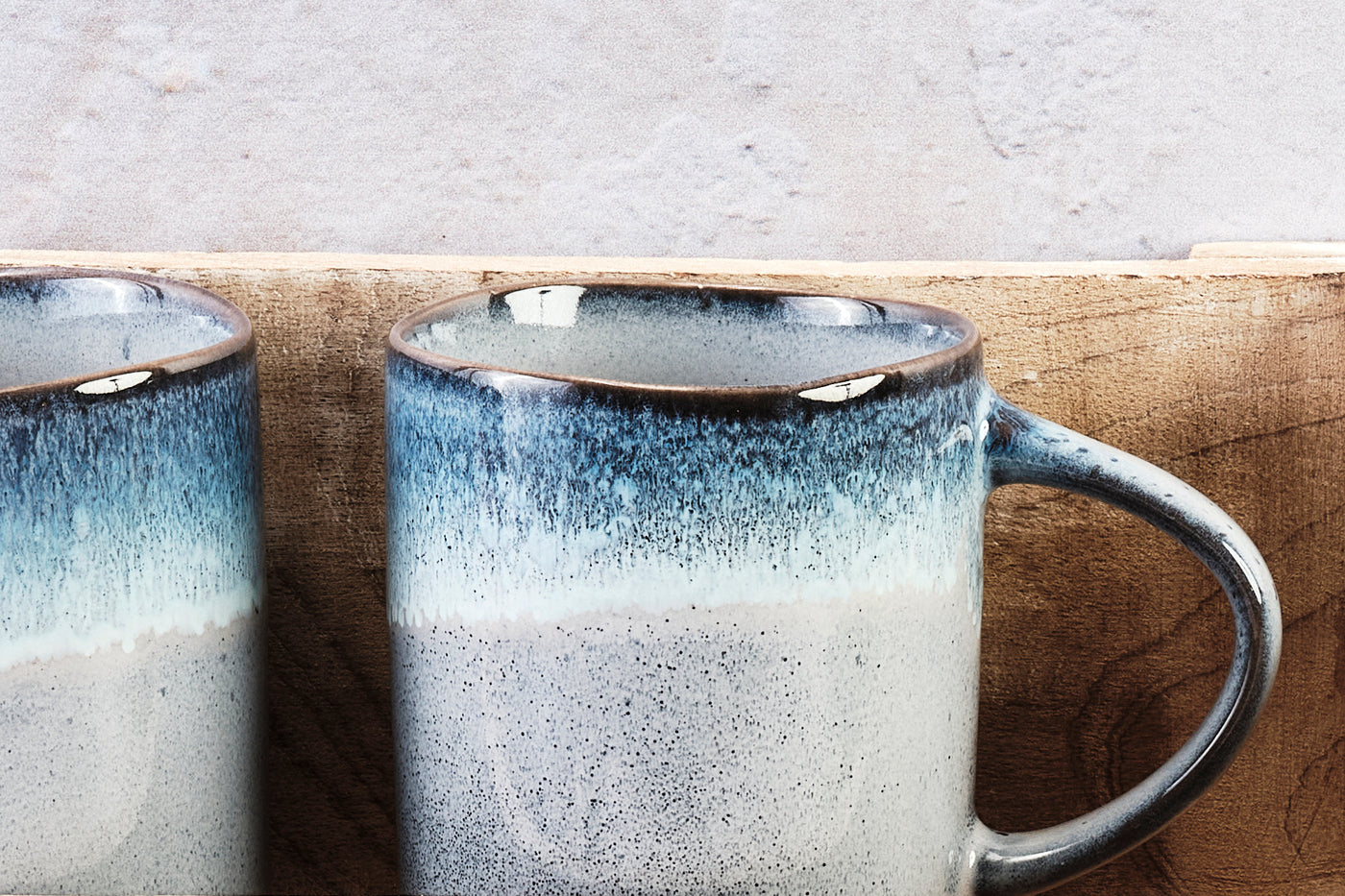 Lot de 6 mugs en grès bleu 40cl Björn - Mathon - 5