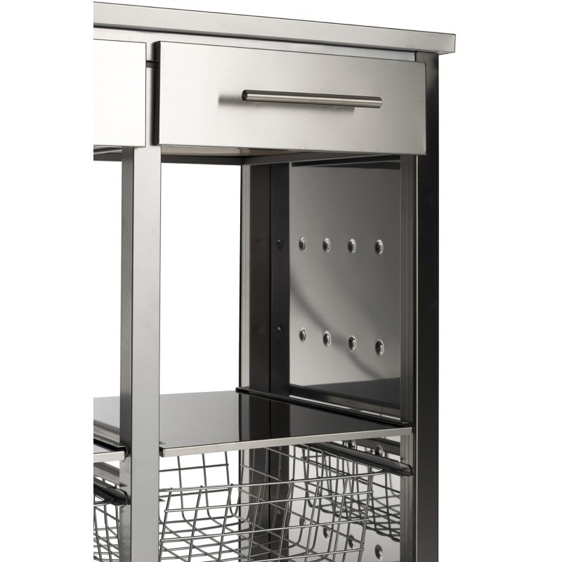 Grande desserte de cuisine malmö inox – élégance inox, capacité xxl et mobilité professionnelle Don Hierro - Mathon - 4