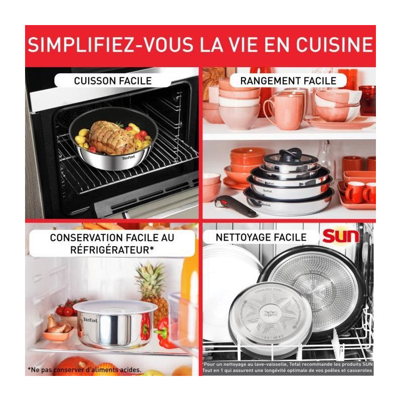 Ingenio Preference Casserole 20 Cm, Induction, Inox, Empilable, Compatible Lave-vaisselle L8983004 Tefal - Mathon - 5