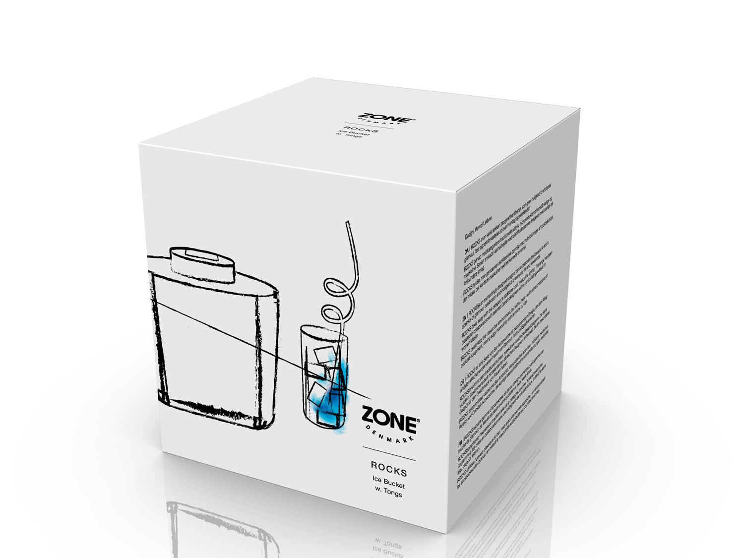 Seau à glace avec pince ROCKS en acier inoxydable Acier poli Zone Denmark - Mathon - 2