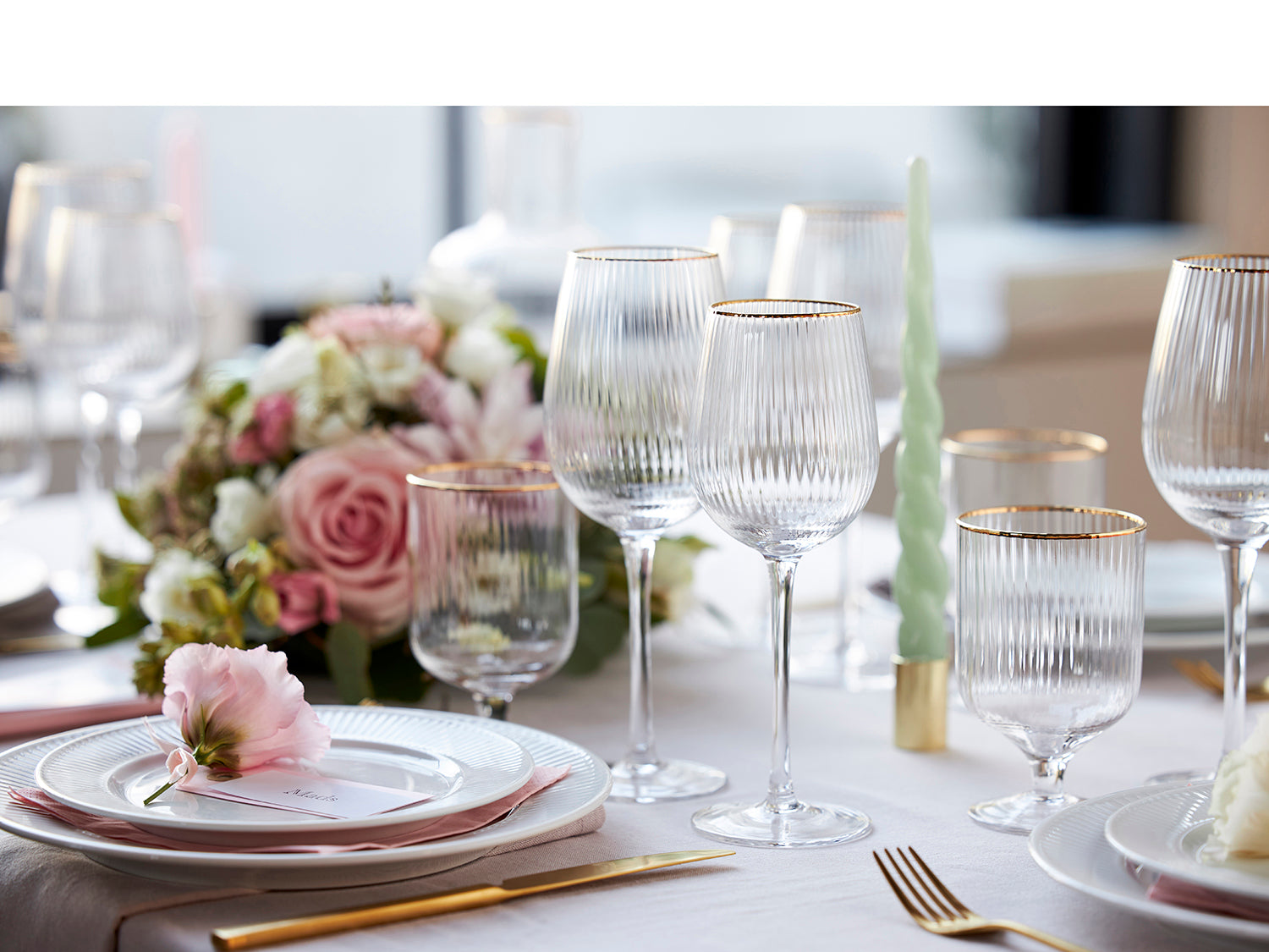 Set de 4 verres à vin blanc PALERMO GOLD Transparent Lyngby Glas - Mathon - 8