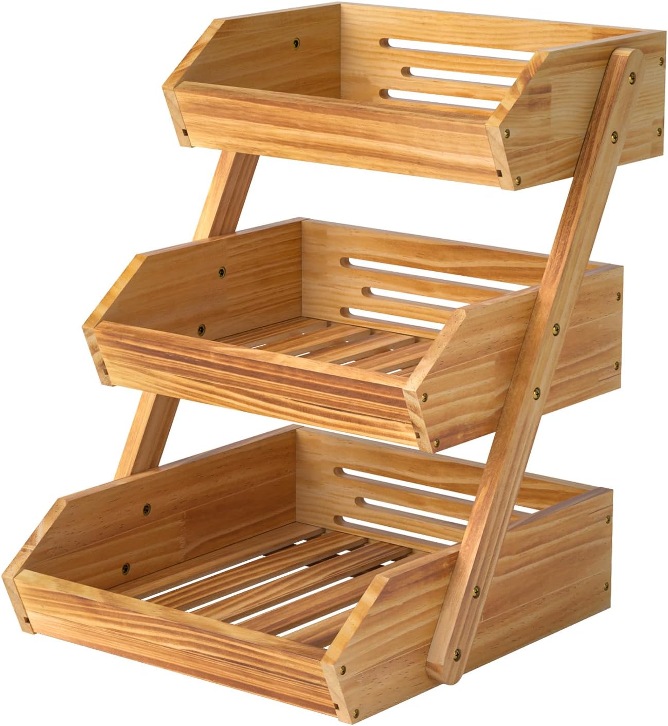 Panier à Fruits en Bois de Pin à 3 Niveaux Vendos85 - Mathon