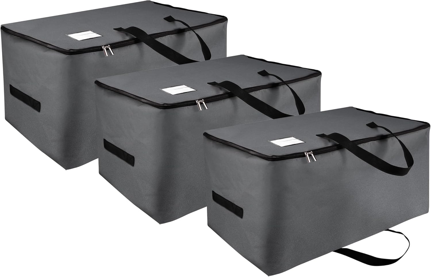 Lot de 3 sacs de rangement pliables gris foncé 105 L Vendos85 - Mathon