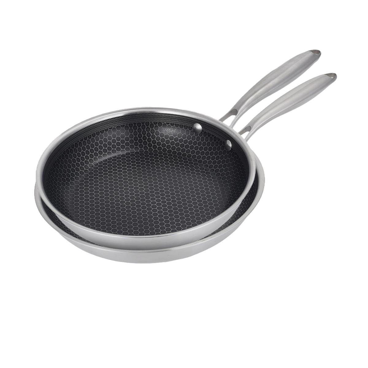 Set de 2 poêles 24/28cm triplex - "BlackSteel" Gam Hotel - Mathon - 1