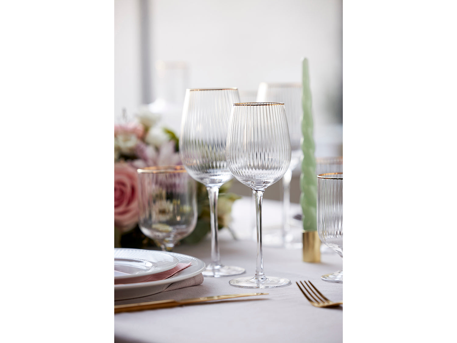 Set de 4 verres à vin blanc PALERMO GOLD Transparent Lyngby Glas - Mathon - 6