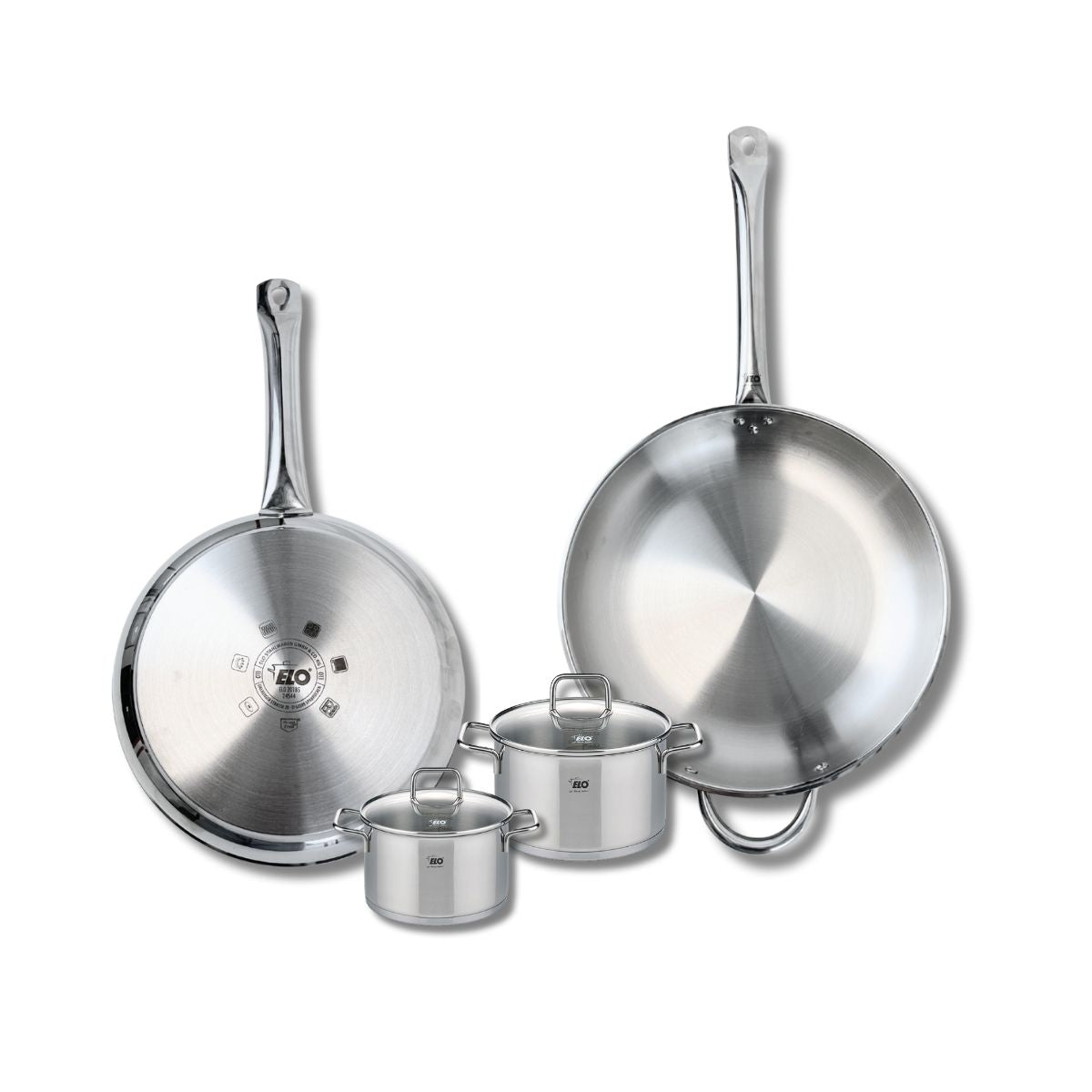 Ensemble de 2 Poêles de cuisson 28 et 32 cm et 2 faitouts 12 et 14 cm  Profi Citrin Elo - Mathon - 1
