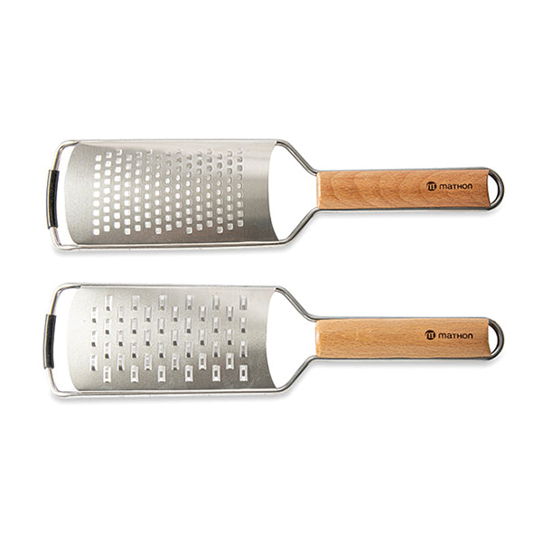 Lot râpe large double tranchant et râpe large gros grains manche hêtre Mathon - Mathon