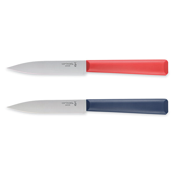 Lot de 2 couteaux d’office Essentiels+ bleu et rouge 10 cm inox Opinel - Mathon - 1