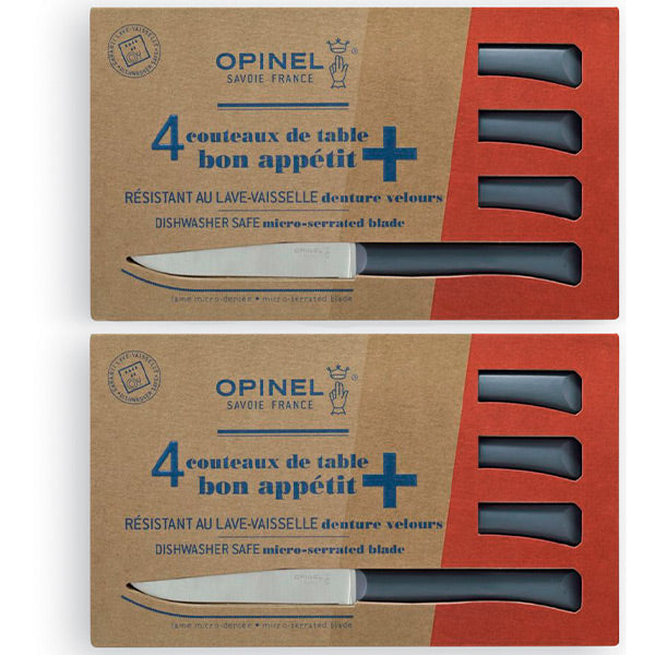 Lot de 2 coffrets 4 couteaux de table Anthracite Opinel - Mathon - 1